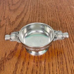 Vintage Scottish Piper Pewter Quaich, Celtic Quaic Wedding cup